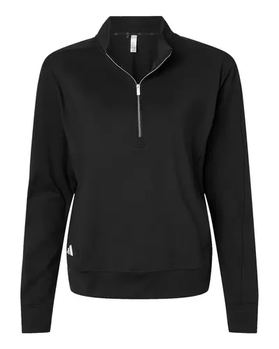 Adidas A1002 Women's Ultimate365 Quarter-Zip Pullover — blank garment, front view