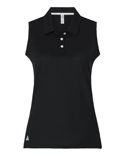 Adidas A1005 Women's Ottoman Sleeveless Polo — blank polo, front view