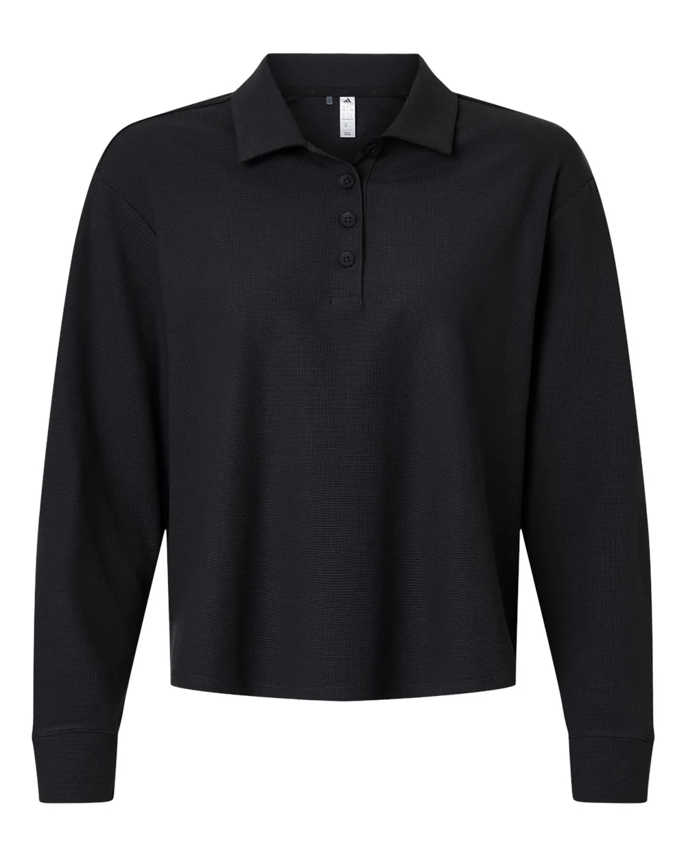 Adidas A1008 Women's Beyond Long Sleeve Loose Polo — blank polo, front view