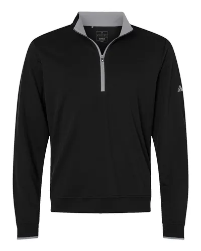 Adidas A2002 Men's Performance Lightweight Quarter-Zip Pullover — blank garment, front view