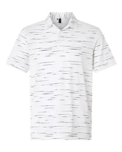 Adidas A2015 Men's Ultimate365 Mesh Glimmer Print Polo — blank polo, front view