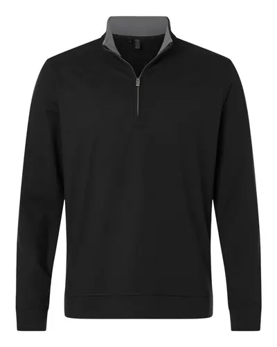 Adidas A2017 Men's Ultimate365 Classic Quarter-Zip Pullover — blank garment, front view