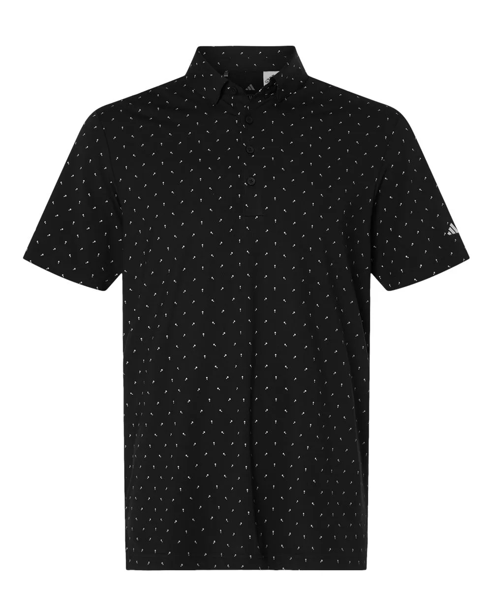 Adidas A2028 Men's Ultimate365 Micro Print Polo — blank polo, front view