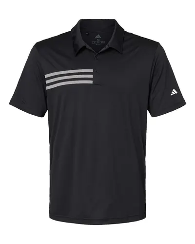 Adidas A324 Men's 3-Stripes Chest Polo — blank polo, front view