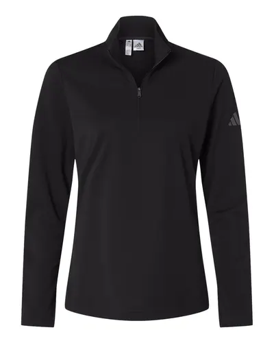 Adidas A400 Women's Lightweight Quarter-Zip Pullover — blank garment, front view