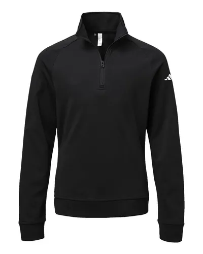 Adidas A4001 Youth Performance Quarter-Zip Pullover — blank garment, front view