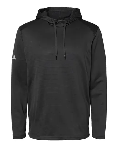 Adidas A530 Men's Textured Mixed Media Midweight Hooded Sweatshirt — blank hooded sweatshirt, front view