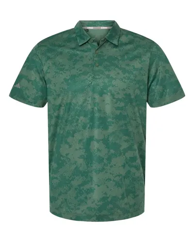 Adidas A550 Men's All Over Camo Print Polo — blank polo, front view