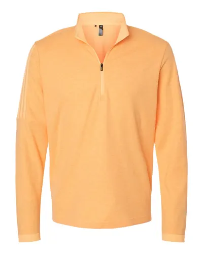 Adidas A554 Men's 3-Stripes Quarter-Zip Sweater Pullover — blank garment, front view