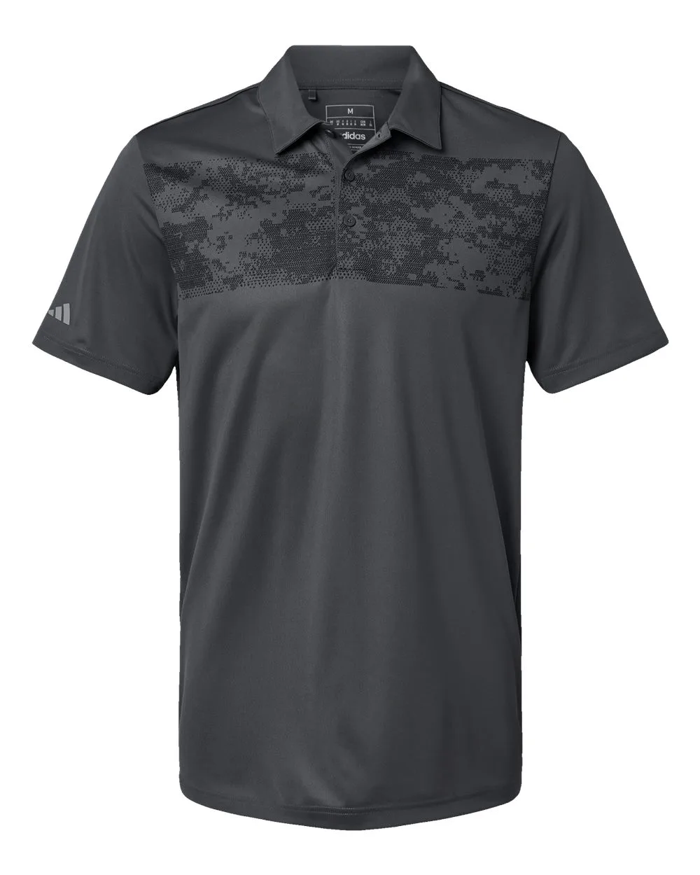 Adidas A585 Men's Camo Chest Print Polo — blank polo, front view