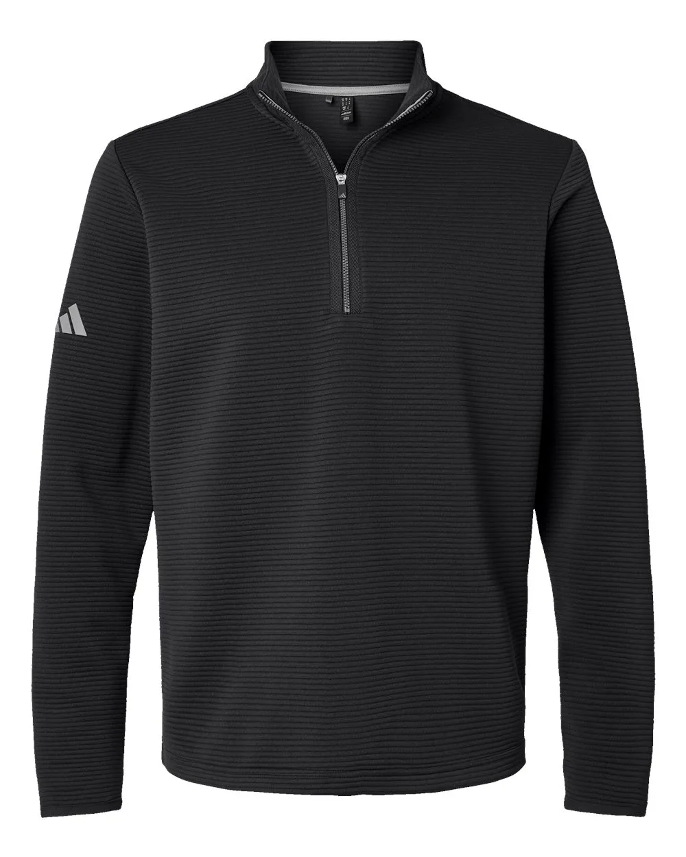Adidas A588 Men's Spacer Quarter-Zip Pullover — blank garment, front view
