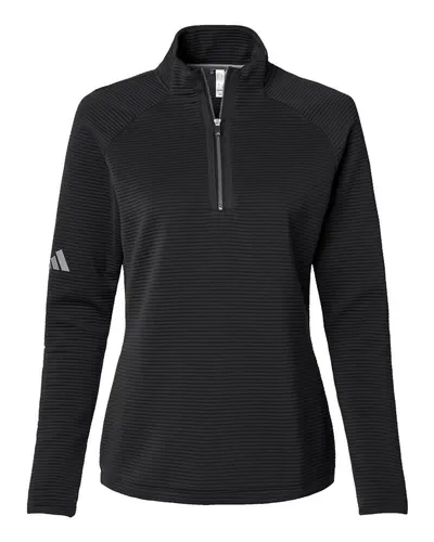 Adidas A589 Women's Spacer Quarter-Zip Pullover — blank garment, front view