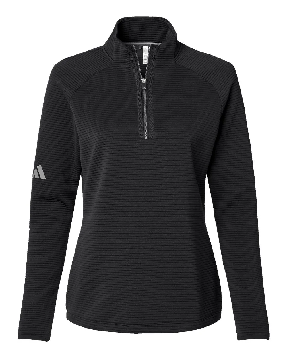Adidas A589 Women's Spacer Quarter-Zip Pullover — blank garment, front view
