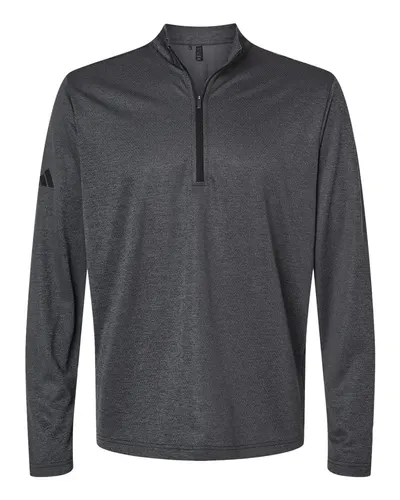 Adidas A593 Men's Space Dyed Quarter-Zip Pullover — blank garment, front view