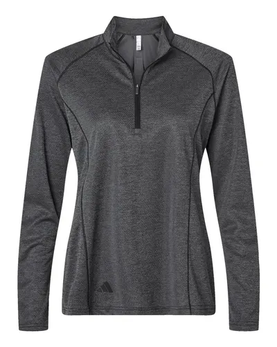 Adidas A594 Women's Space Dyed Quarter-Zip Pullover — blank garment, front view