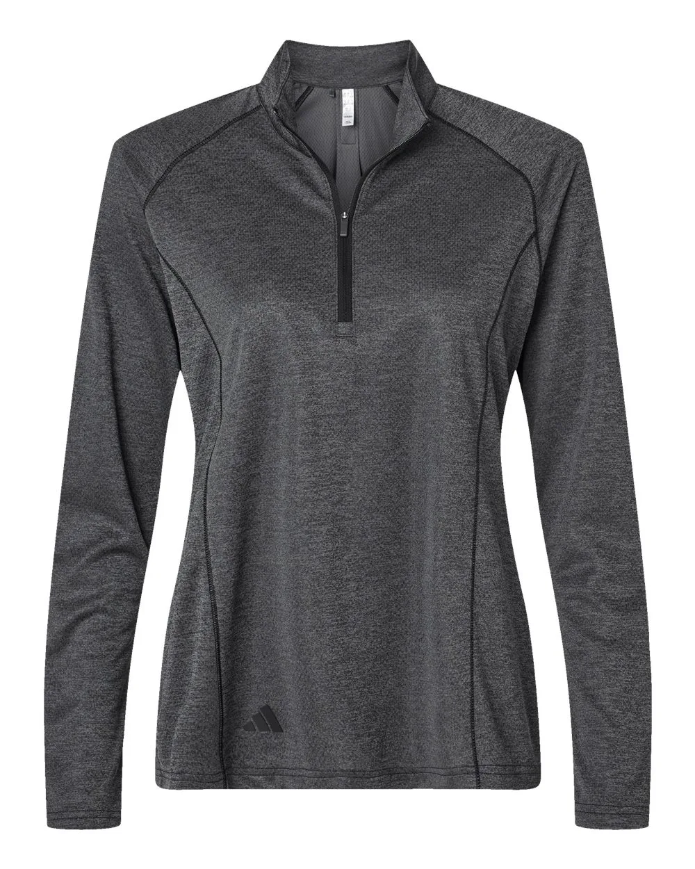 Adidas A594 Women's Space Dyed Quarter-Zip Pullover — blank garment, front view