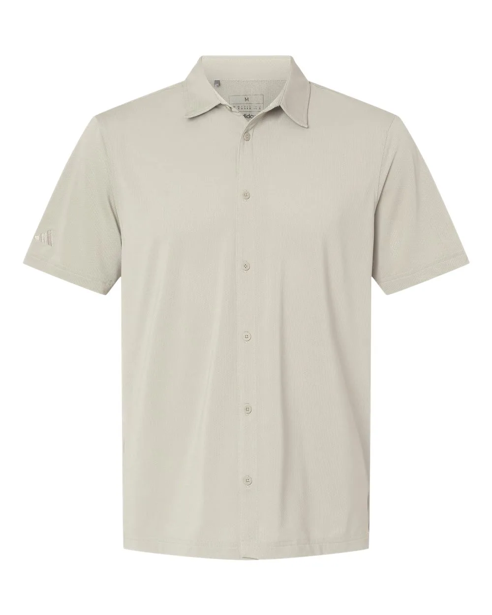 Adidas A595 Men's Full Button Down Short Sleeve Shirt — blank woven shirt, front view