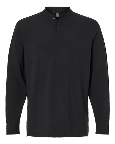 Adidas A597 Men's Henley Long Sleeve T-Shirt — blank long sleeve tee, front view