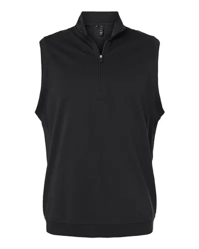 Adidas A599 Men's Club Quarter-Zip Vest — blank jacket, front view