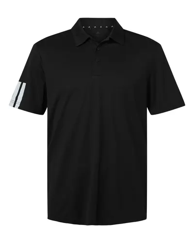 Adidas A719 Men's Performance 3-Stripes Climacool Polo — blank polo, front view