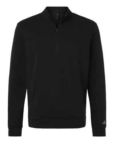 Adidas A721 Men's Elevated Fleece Quarter-Zip Pullover — blank fleece pullover, front view