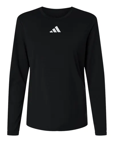 Adidas AT105 Women's Pregame Long Sleeve T-Shirt — blank long sleeve tee, front view