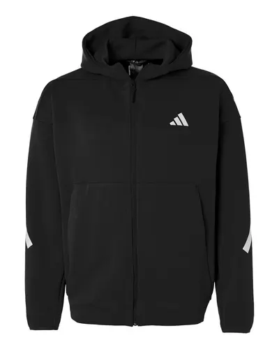 Adidas AT220 Men's Z.N.E Full-Zip Hooded Sweatshirt — blank hooded sweatshirt, front view
