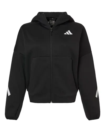 Adidas AT221 Women's Z.N.E Full-Zip Hooded Sweatshirt — blank hooded sweatshirt, front view