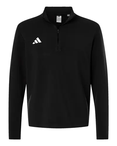 Adidas AT400 Men's 3-Stripes Quarter-Zip Pullover — blank garment, front view