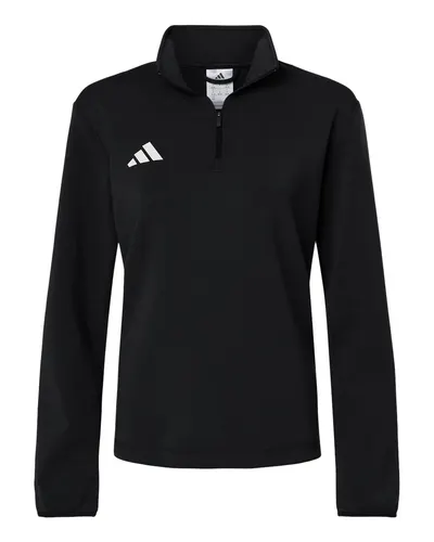Adidas AT401 Women's 3-Stripes Quarter-Zip Pullover — blank garment, front view