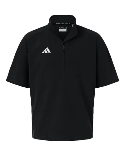 Adidas AT505 Men's Short Sleeve Quarter-Zip Pullover — blank garment, front view