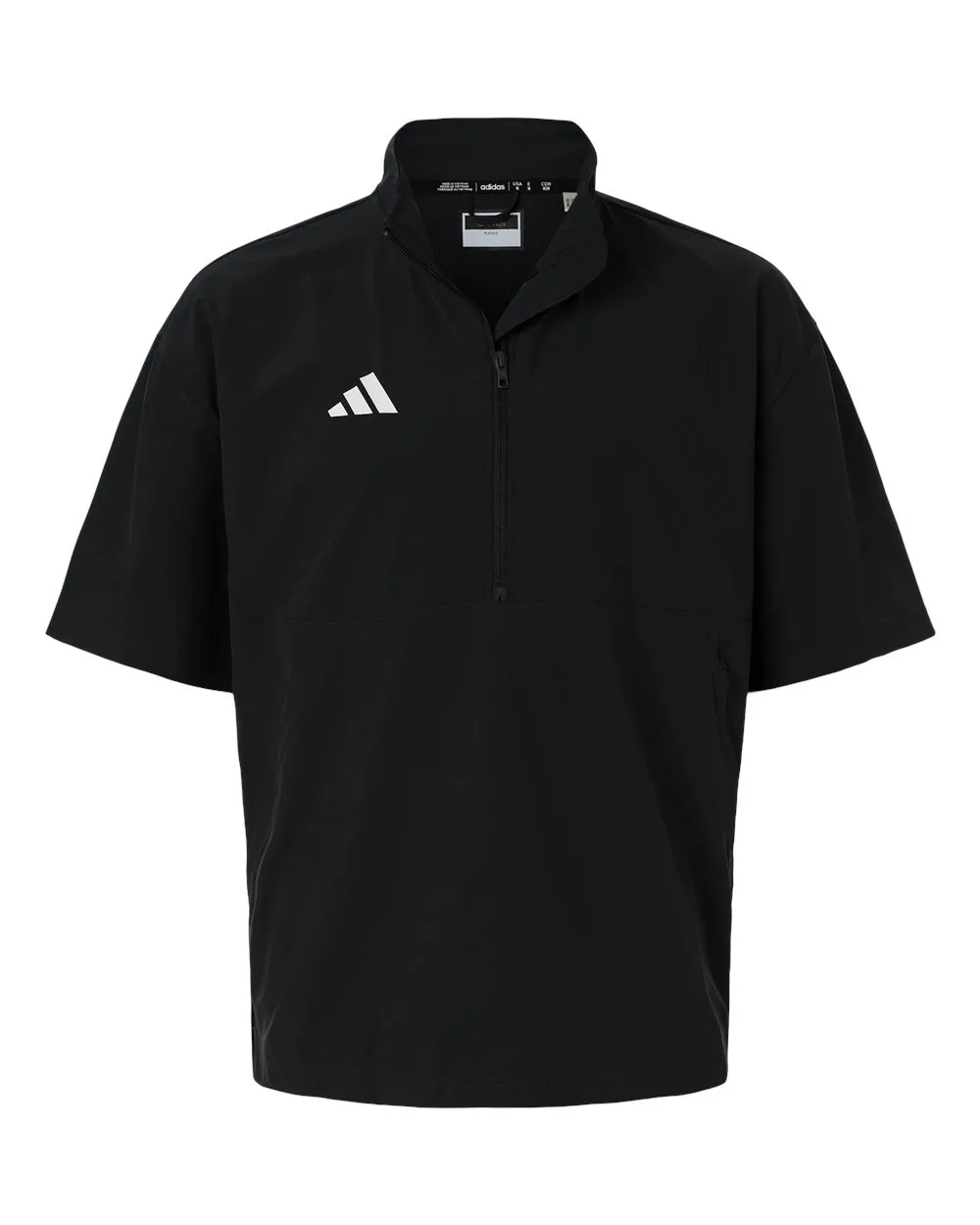 Adidas AT505 Men's Short Sleeve Quarter-Zip Pullover — blank garment, front view
