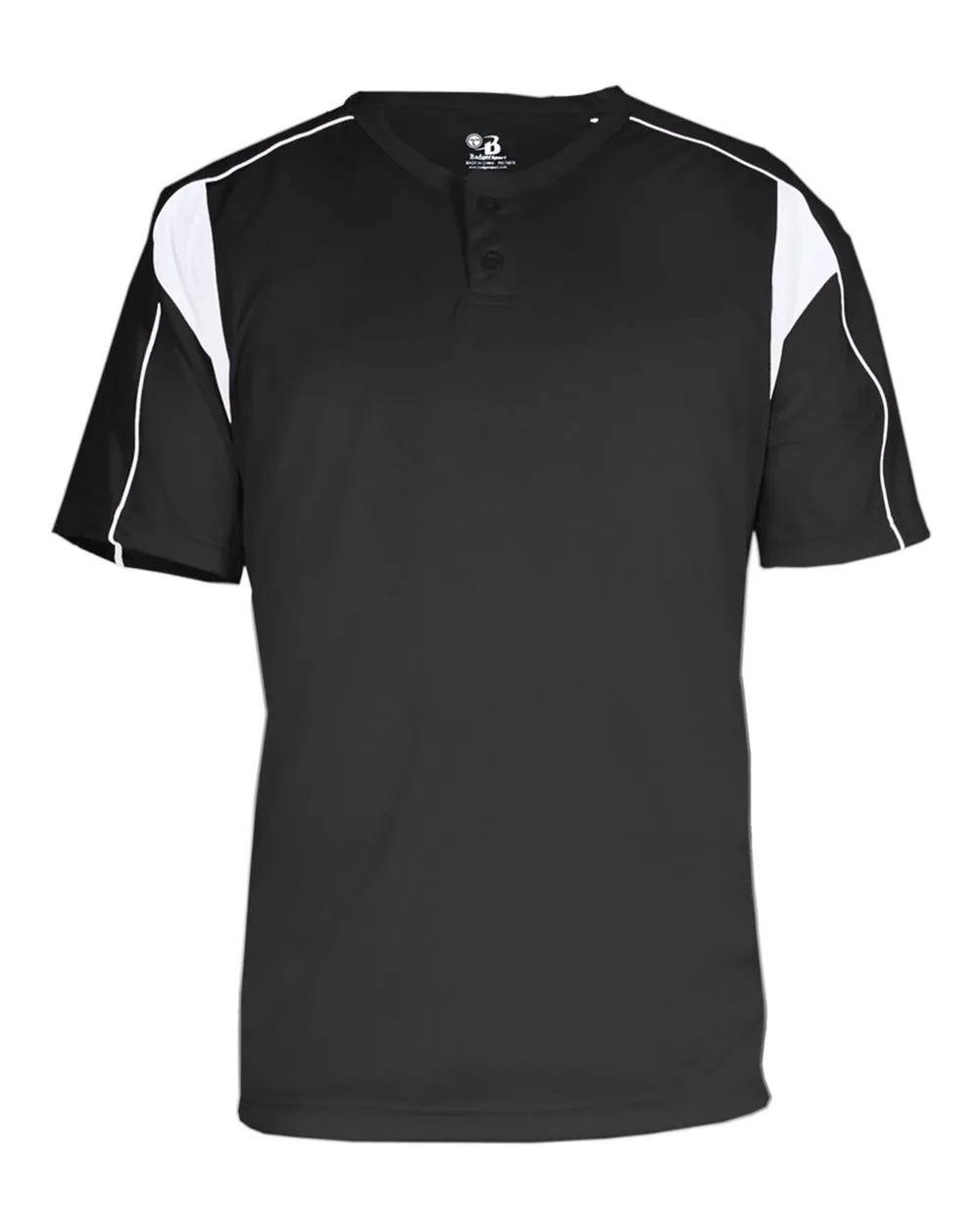 Alleson Athletic 2937 Youth B-Core Pro Placket Jersey — blank t-shirt, front view