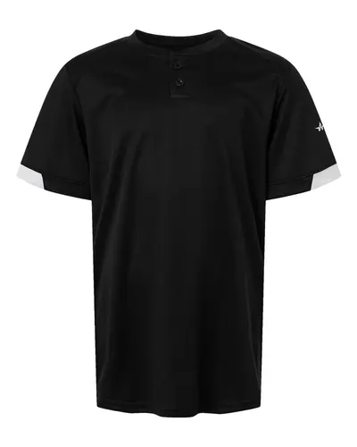 Alleson Athletic 2950 Youth On The Rise Two Button Jersey — blank t-shirt, front view