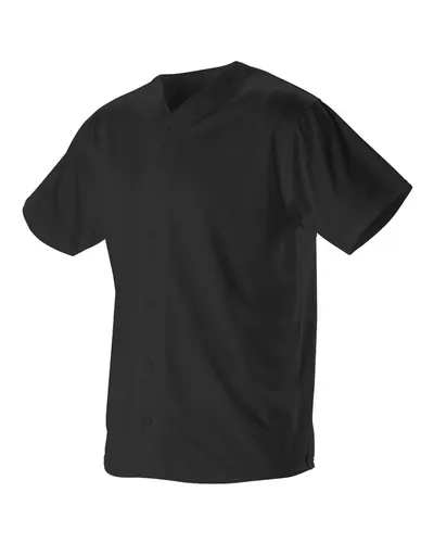 Alleson Athletic 52MBFJ Men's Full Button Lightweight Baseball Jersey — blank t-shirt, front view