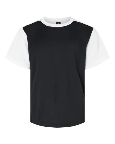 Alleson Athletic 532CJY Youth Crewneck Pullover Baseball Jersey — blank t-shirt, front view