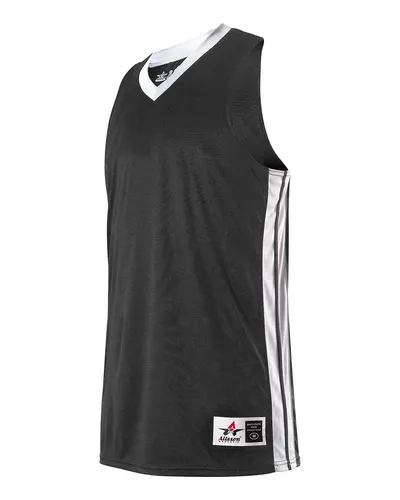 Alleson Athletic 538JY Youth Single Ply Basketball Jersey — blank t-shirt, front view