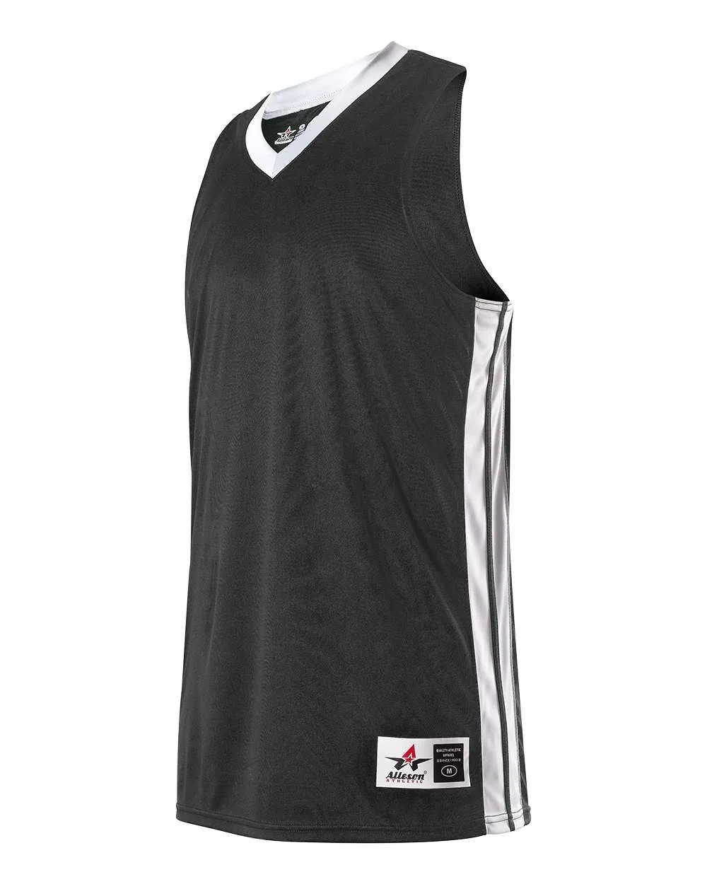 Alleson Athletic 538JY Youth Single Ply Basketball Jersey — blank t-shirt, front view
