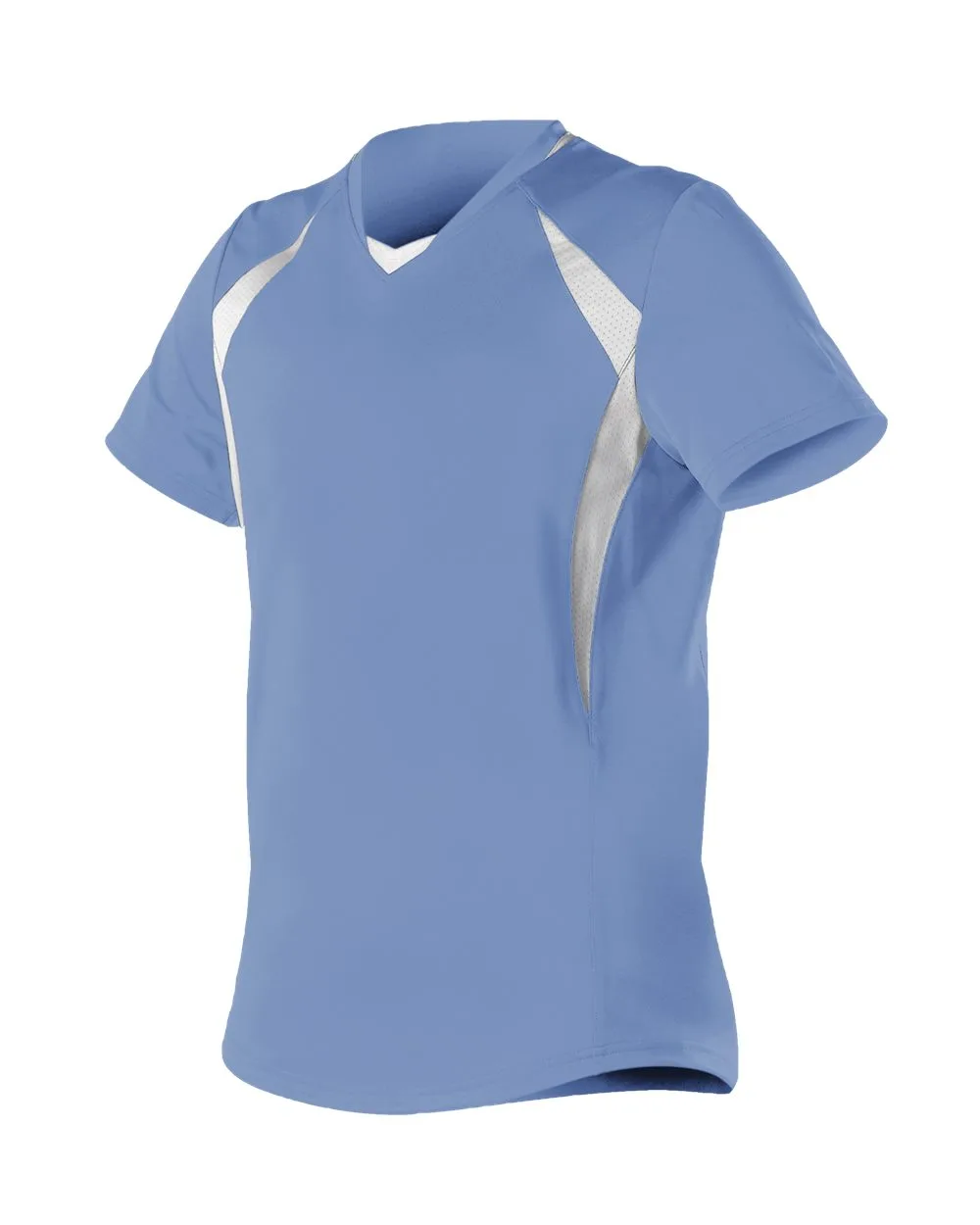Alleson Athletic 552JG Girls' Short Sleeve Fastpitch Jersey — blank t-shirt, front view