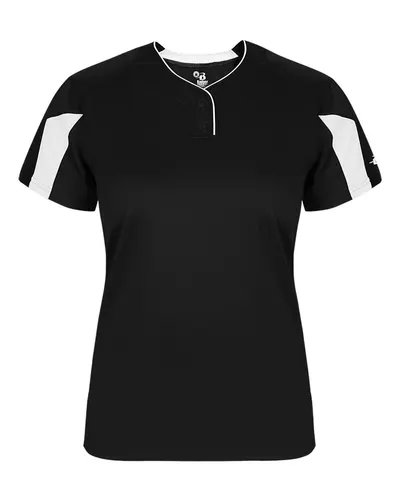 Alleson Athletic 6176 Women's Striker Placket — blank garment, front view