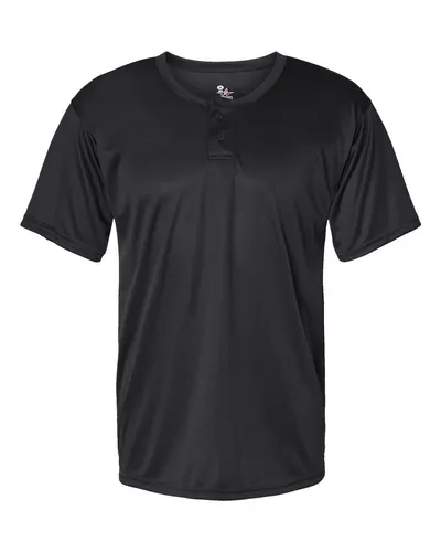 Alleson Athletic 7930 Men's B-Core Placket Jersey — blank t-shirt, front view