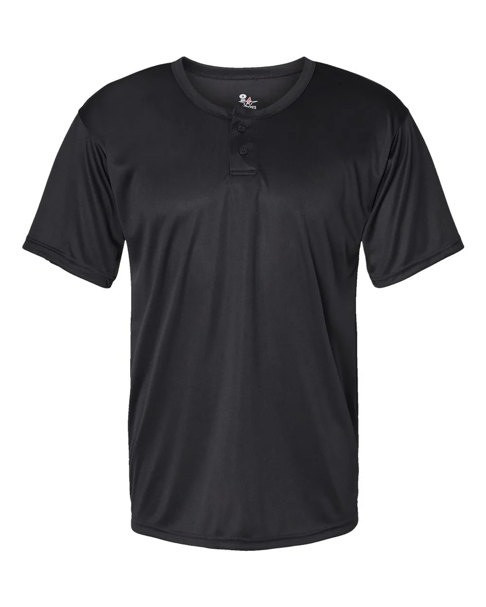 Alleson Athletic 7930 Men's B-Core Placket Jersey — blank t-shirt, front view