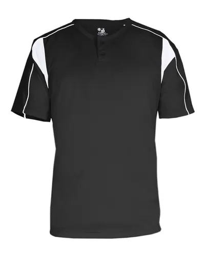 Alleson Athletic 7937 Men's B-Core Pro Placket Jersey — blank t-shirt, front view