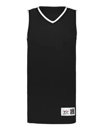 Alleson Athletic A51000 Men's Retro Basketball Jersey — blank t-shirt, front view