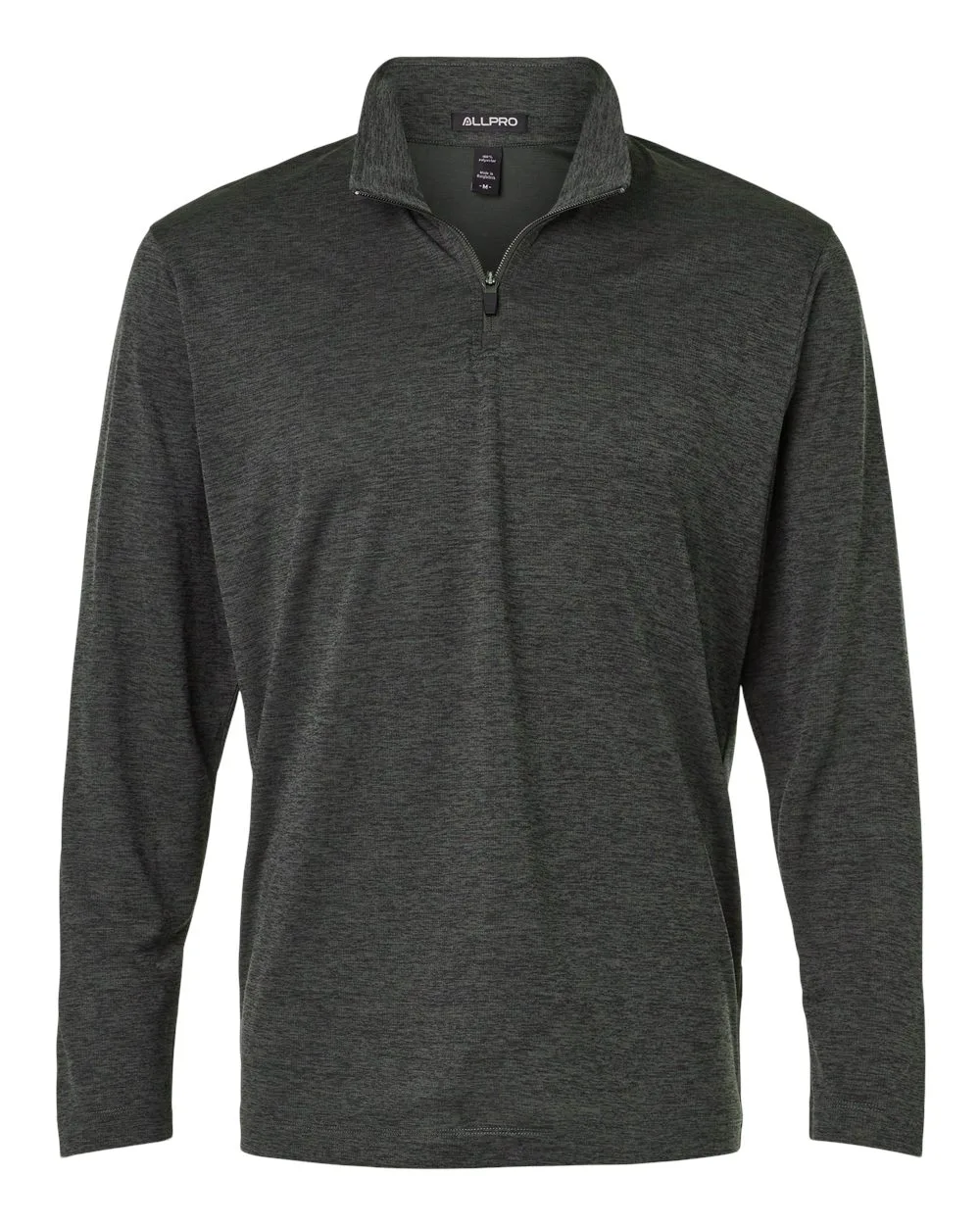 AllPro 4HM700 Men's Pro-Lock Performance Mélange Quarter-Zip Pullover — blank garment, front view