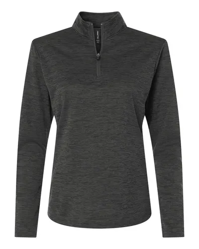 AllPro 4HM70L Women's Pro-Lock Performance Mélange Quarter-Zip Pullover — blank garment, front view