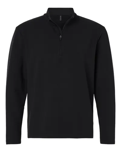 AllPro STF870 Men's Stretch Quarter-Zip Fleece Pullover — blank fleece pullover, front view