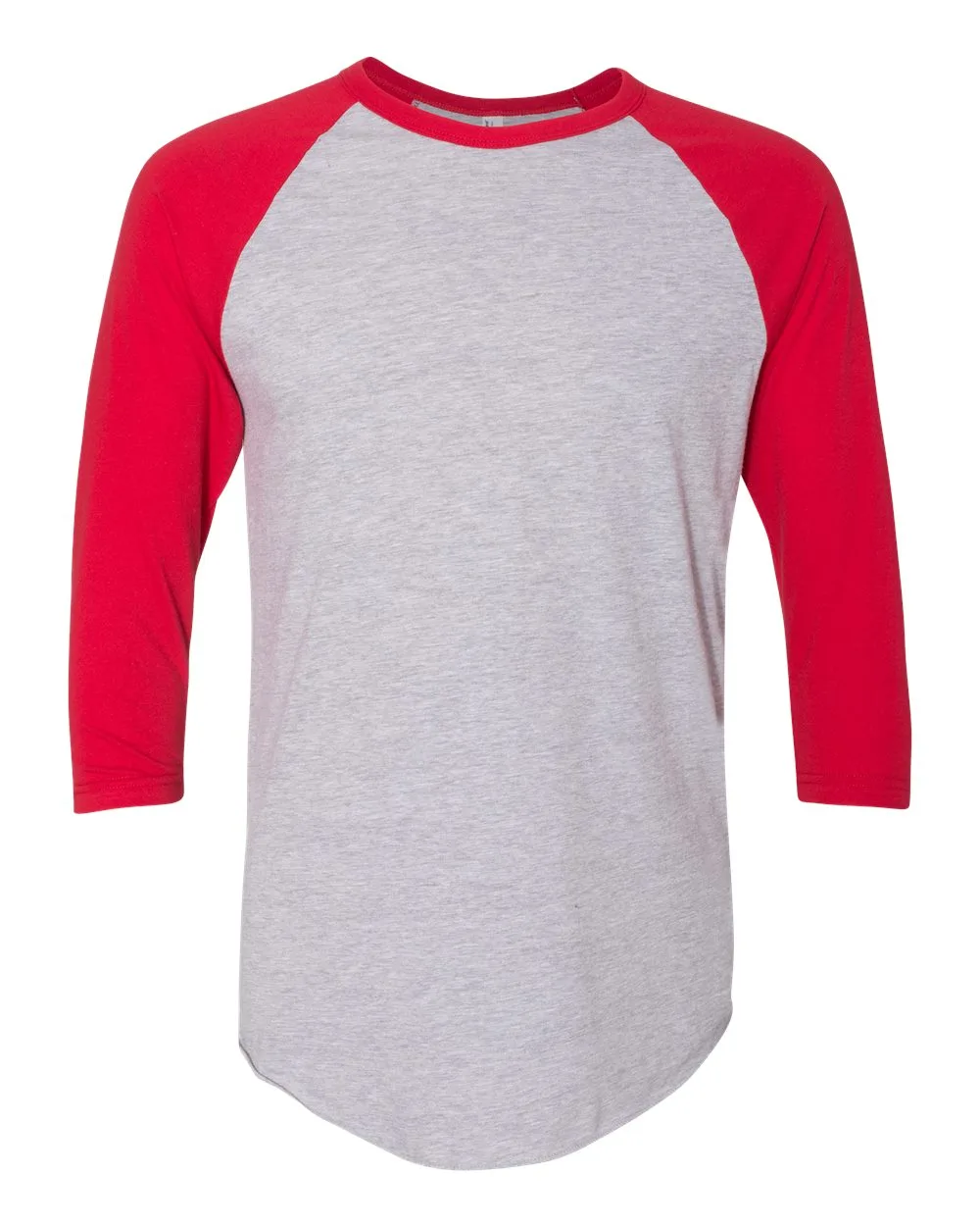 American Apparel BB453W Unisex 50/50 Raglan Three-Quarter Sleeve Tee — blank t-shirt, front view