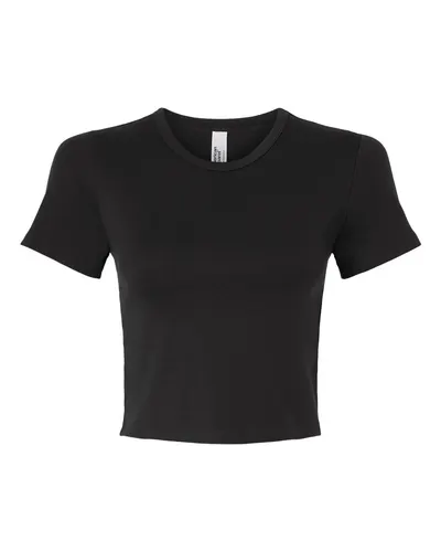 American Apparel BR210 Women's Baby Rib Cropped Tee — blank t-shirt, front view