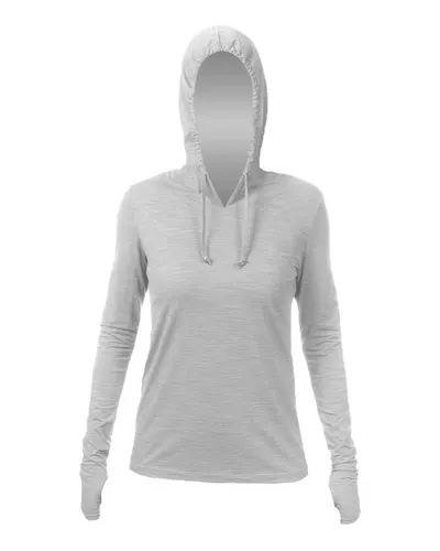 ANETIK WSBRZH0 Women's Breeze Tech Hooded Long Sleeve T-Shirt — blank hooded sweatshirt, front view